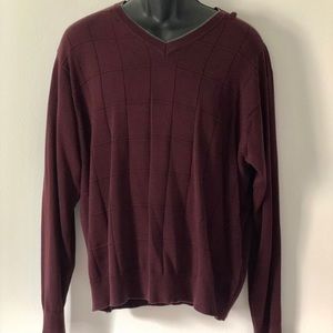 Men's Haggar Maroon V-Neck Sweater Size XL